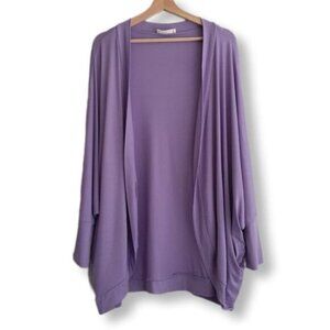 ZENANA | Cocoon Wrap Cardigan Open Front Soft Lavander RC-3184X Sz 2X